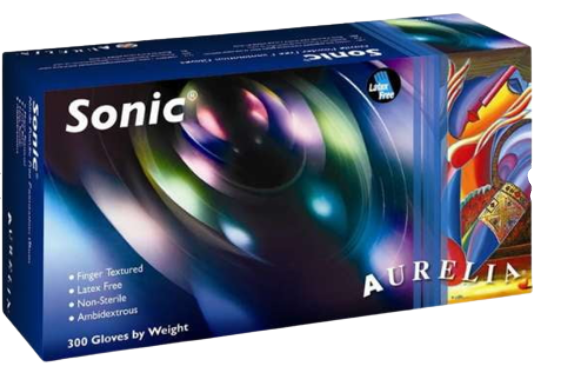  Aurelia Sonic 100 Cobalt Blue Nitrile Powder Gloves 