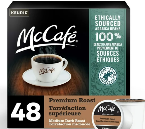 McCafe Premium Medium Dark Roast K-Cup Coffee Pods, 48 Count