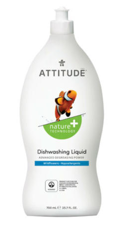 ATTITUDE Dishwashing Liquid Unscented, 700 mL