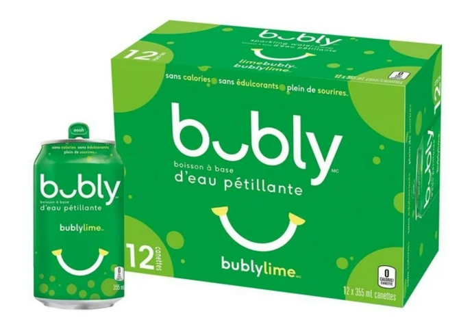bubly Sparkling Water limebubly, 355 mL Cans, 12 Pack