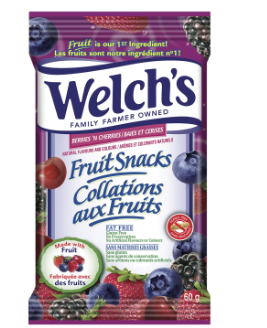 Welch's Fruit Snacks, Mixed Fruit & Berries 'N Cherries,, Individual Single Serve Bags, 22g 