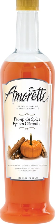 Amoretti Premium Pumpkin Spice Syrup, 25.4 Fluid Ounce Bottle