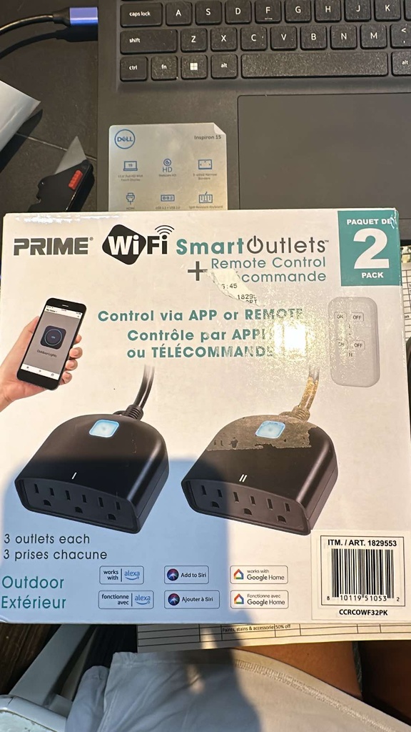 Prime Wifi Smart Outlet Remote Control 2 pack