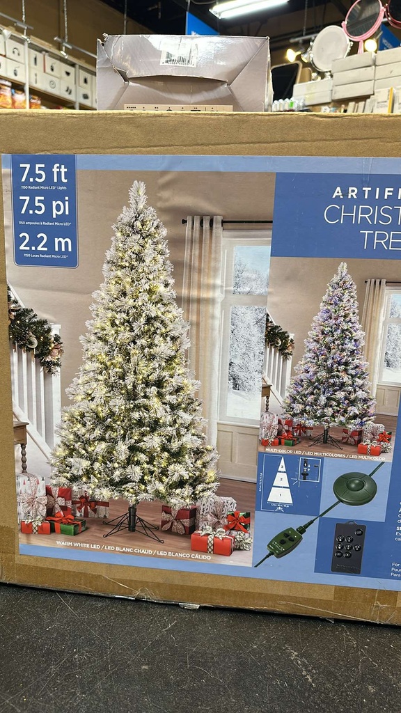 Artificial Christmas Tree 7.5ft Pretreated with glitter