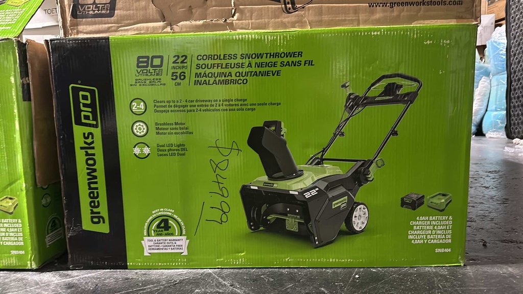 Greenworks Pro Cordless Snow Thrower 80v