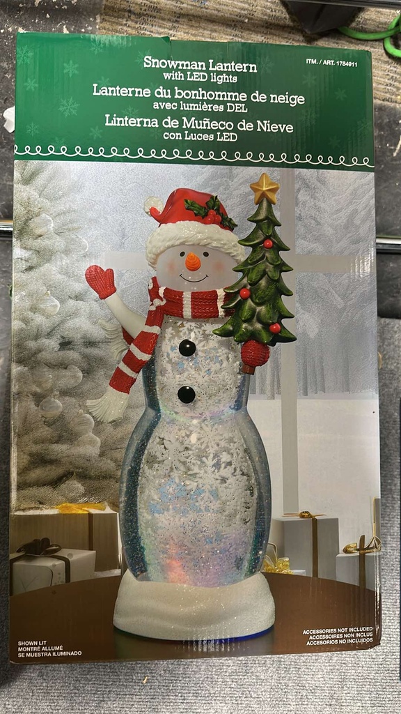 Snowman Lantern with LED Lights 