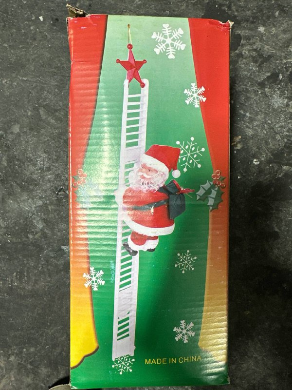 Electric Santa Climbing Ladder to Tree,