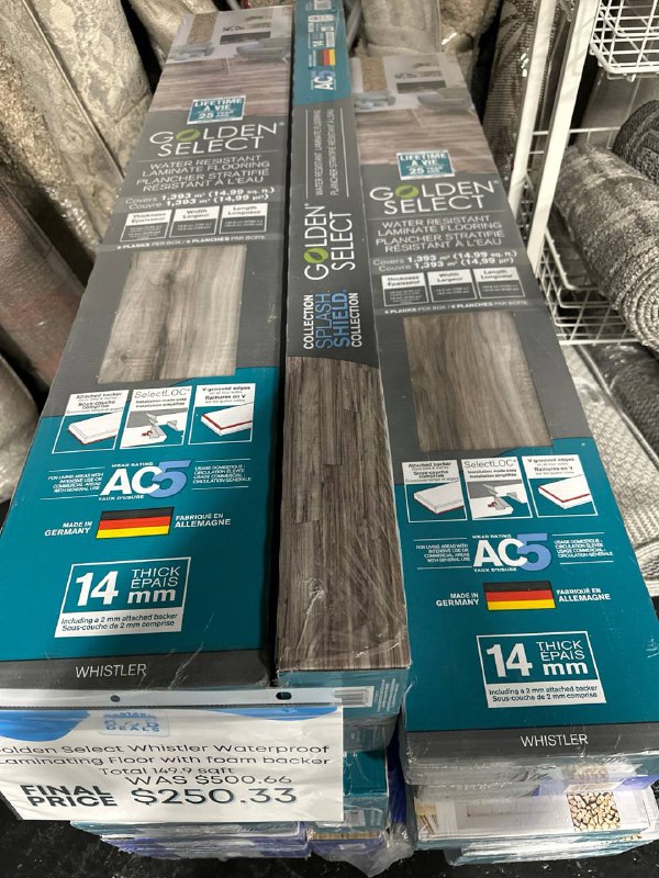 Golden Select Whistler 19.2 cm (7.56 in.) Water Resistant Laminate Flooring with Pre-attached Foam Backer