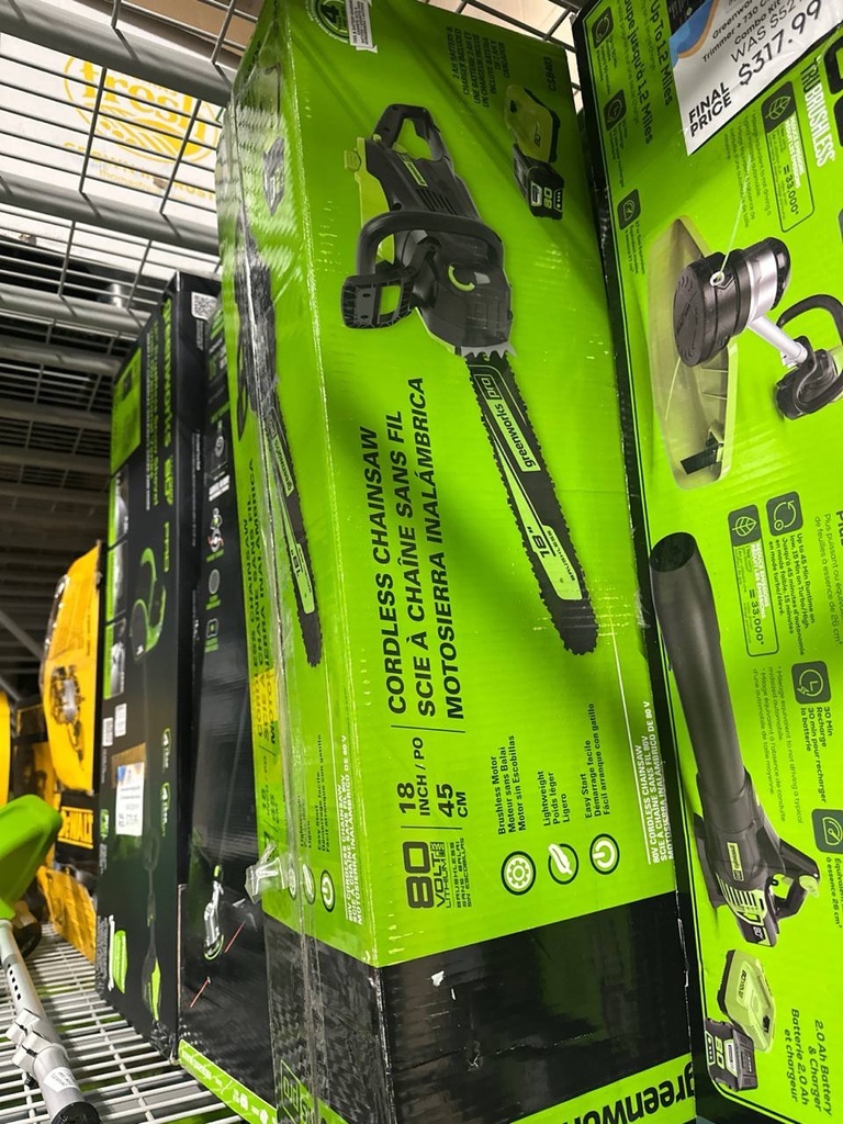 Greenworks Cordless Chainsaw 80v 18in