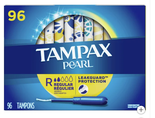 Tampax Pearl Regular Tampons, 96 Count