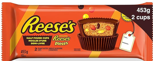 Reese's Half Pound Cups Stuffed with Reese's Pieces, Chocolate Peanut Butter 453g