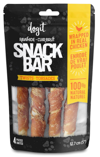 Dogit Snack Bar Rawhide Dog Treats - Chicken