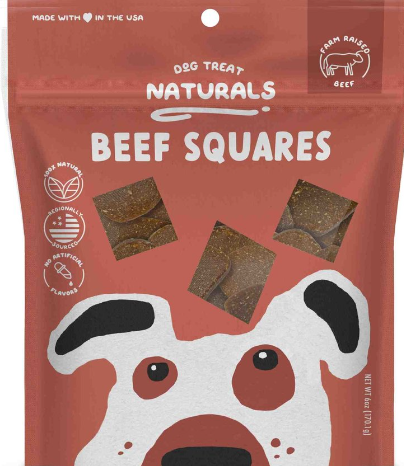 Dog Treat Naturals Beef Squares - 6oz
