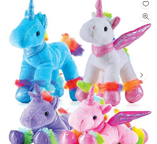 Prextex 4 Plush Soft Unicorns White & Pink Stuffed Animal