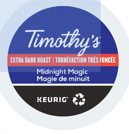 Timothy's World Midnight Magic Extra Bold Coffee K-Cups for Keurig Brewers 96 Count