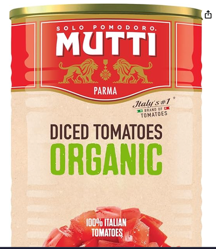 Mutti Organic Diced Tomatoes 398ml