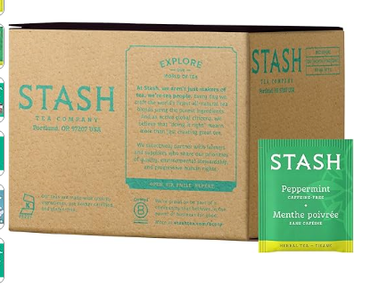 Stash Tea Peppermint Herbal Tea Bags, 100-Count Box