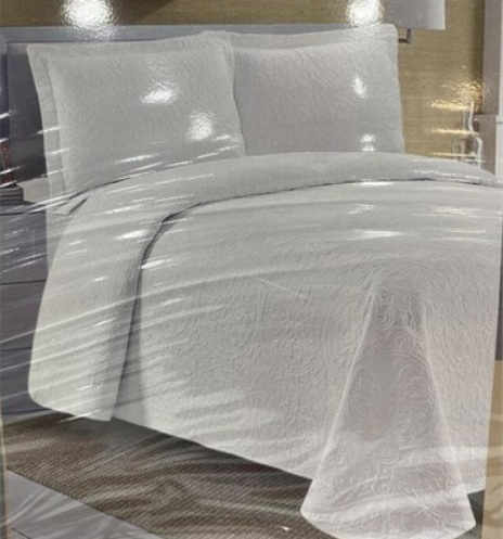 ROYAL ELEGANCE 3 PIECE EMBROIDERED QUILT SET KING