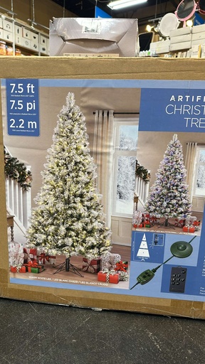 Artificial Christmas Tree 7.5ft Pretreated with glitter