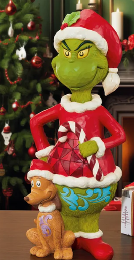 20" Holiday Grinch and Max Statue by Jim Shore-cracked 