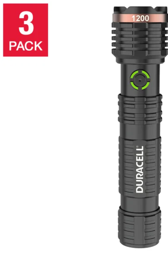 Duracell 1200LM Hybrid LED flashlight 3-pack