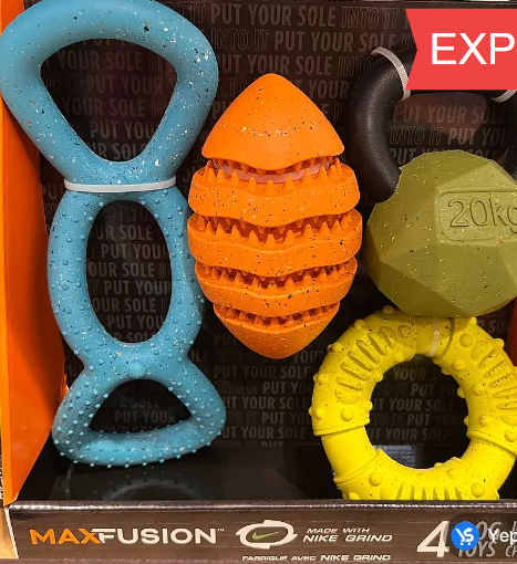 MAX FUSION 4 PACK DOG TOYS MADE WITH NIKE GRIND