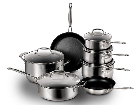 Cuisinart 12-pc Everlasting Stainless Steel Non-Stick Cookware Set