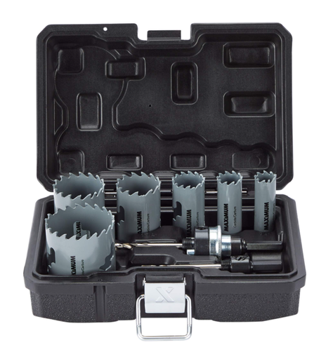 MAXIMUM Carbide Tipped Hole Saw Set for Wood, Metal, Steel, 10-pc
