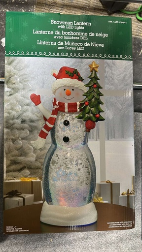 Snowman Lantern with LED Lights 