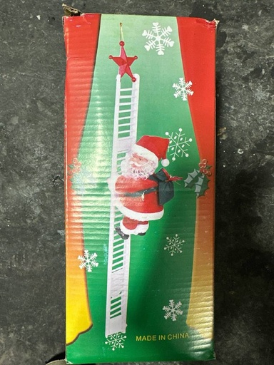 Electric Santa Climbing Ladder to Tree,