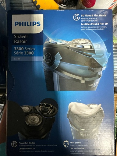 Philips Electric Shaver Series 3300, Wet & Dry with Self-Sharpening PowerCut Blades
