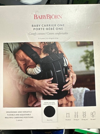 BabyBjÃ¶rn Baby Carrier One, Cotton, Black, One Size
