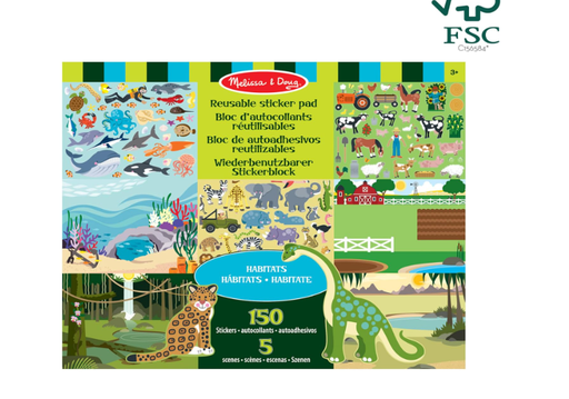 Melissa & Doug Reusable Sticker Pad: Habitats - 150+ Reusable Stickers