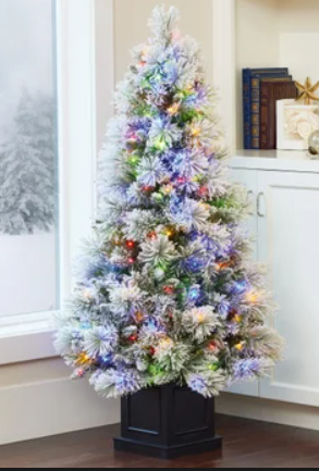 Artificial Potted Tree Glittered 4.5ft