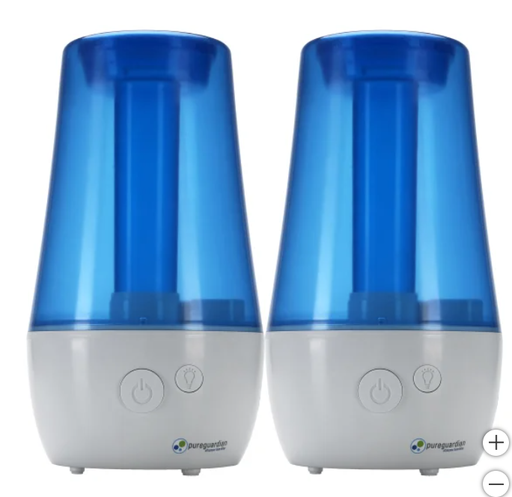 PureGuardian 3.79 L (1 gal.) 70-Hour Ultrasonic Cool Mist Table Top Humidifier with Aroma tray, 2-pack