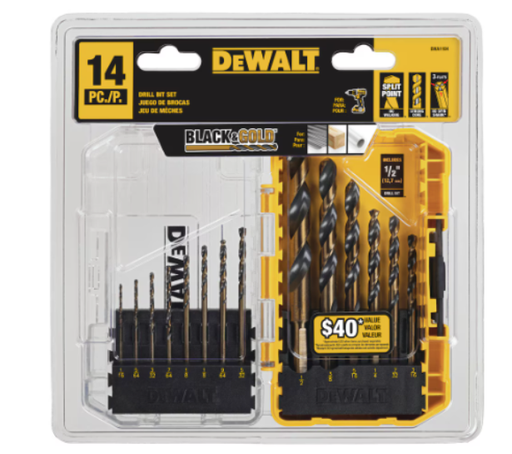 DEWALT Black & Gold Drill Bit Set (14-Piece)