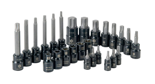 Stanley Professional Grade Black Chrome Hex Bit Socket Set, 27-pc, SAE/Metric