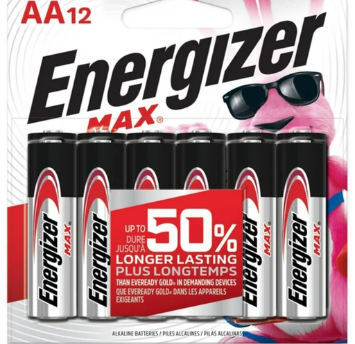 Energizer MAX AA Batteries (12 Pack), Double A Alkaline Batteries, Pack of 12 batteries