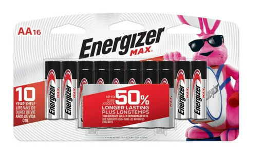 Energizer MAX AA Batteries (16 Pack), Double A Alkaline Batteries, Pack of 16 batteries