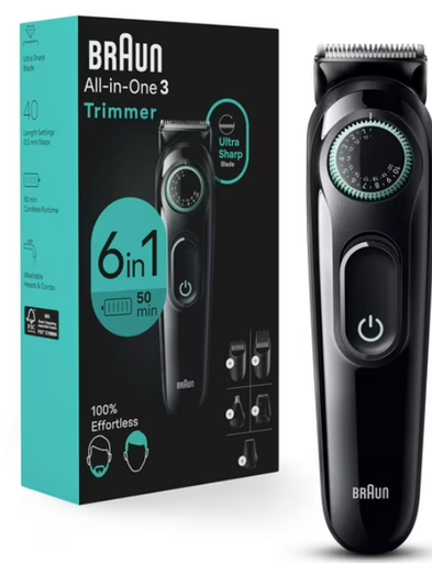 Braun All-In-One Style Kit Series 3, 6-in-1 Trimmer for Men