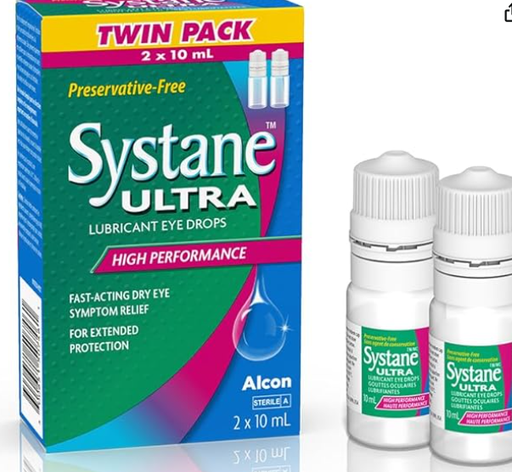 Systane Ultra Preservative Free Lubricant Eye Drops 2 x 10 ml