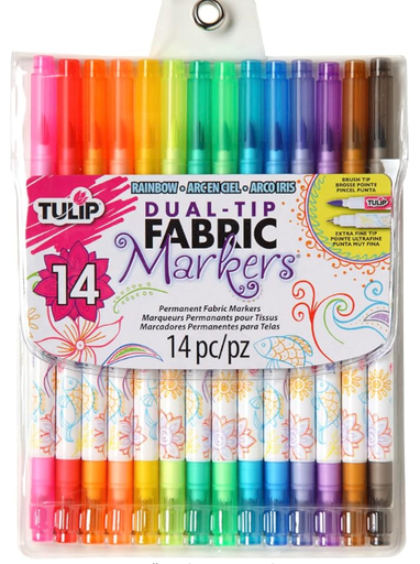 Tulip Permanent Nontoxic Fabric Markers, 14 Pack