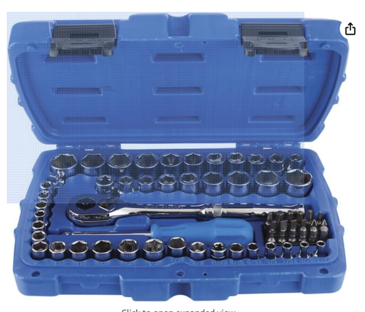 Mastercraft Mechanic's Tool Set with Case, Nickel-Plated, SAE/Metric, 62-pc