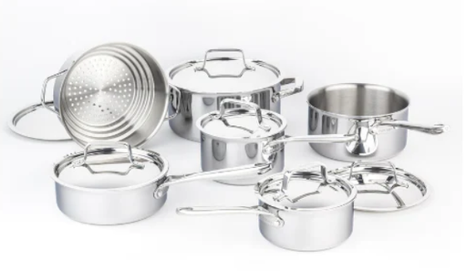 PADERNO 12-Piece Stainless Steel Clad Cookware Set