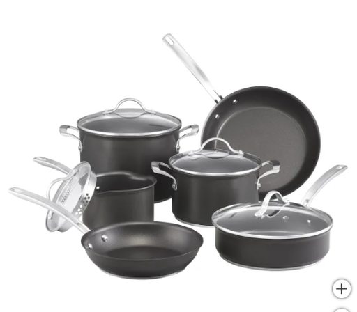 Kirkland Signature Hard Anodized Cookware Set, 10-piece