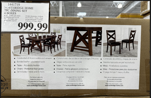 NORTHBRIDGE DINING SET COSTCO 7 PCS