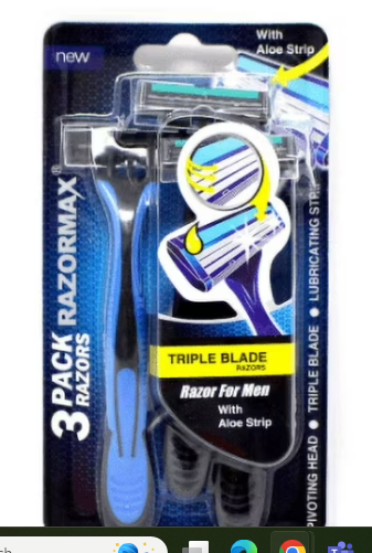 Razormax 3-Pack of Triple Blade Razors, Mens (3 Pack)