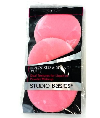 3 flocked & sponge puffs studio basic