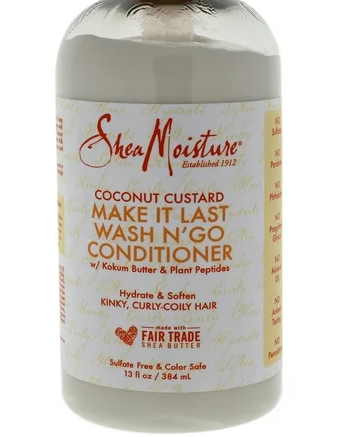 Shea Moisture Coconut Custard Make It Last Wash N Go Conditioner by Shea Moisture for Unisex - 13 oz Conditioner