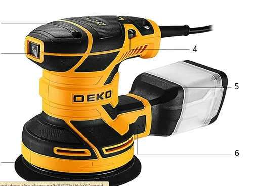 DEKO Random Orbit Sander 2.5A with 16Pcs Sandpapers